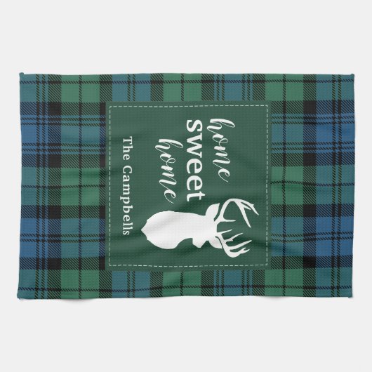 Plaid Rusical Custom Clan Campbell Tartan Theedoek (Horizontaal)