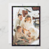 Plaid Rustic 2 Foto's Tartan Familie Kerstmis Feestdagenkaart (Achterkant)