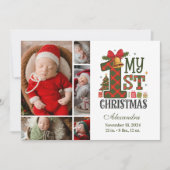 Plaid Rustic 5 foto Eerste kerst Feestdagenkaart (Voorkant)