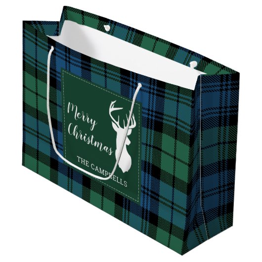 Plaid Rustic Campbell Tartan Groot Cadeauzakje (Voorkant Gekanteld)