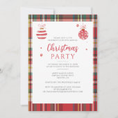 Plaid Rustic Christmas Feestdagen Party Kaart (Voorkant)