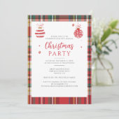Plaid Rustic Christmas Feestdagen Party Kaart (Staand voorkant)