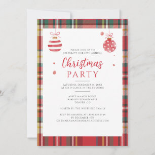 Plaid Rustic Christmas Feestdagen Party Kaart