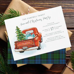 Plaid Rustic Christmas Party Tartan Kaart