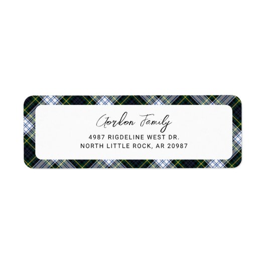 Plaid Rustic Clan Gordon Tartan Retouradres Etiket (Voorkant)
