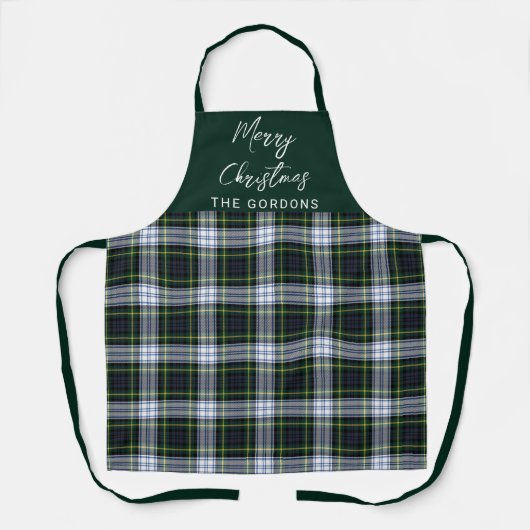 Plaid Rustic Clan Gordon Tartan Script personalise Schort (Voorkant)