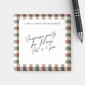 Plaid Rustic Earth Tones Small Sticky Notepad  Post-it® Notes