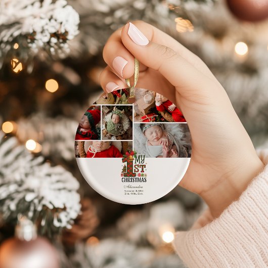 Plaid Rustic First Christmas Ornament