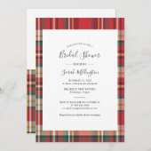 Plaid Rustic Modern Bruiloftsscript Kaart (Voorkant / Achterkant)