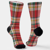 Plaid Rustic Modern Groomsmen Matching Red Sokken (Gebogen)