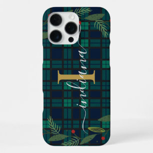Plaid Rustic Monogram Script Krans Tartan iPhone 16 Pro Max Hoesje