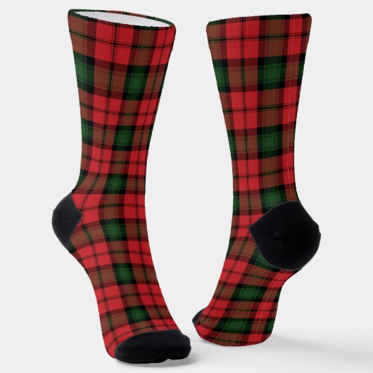 Plaid Rustic Red and Green Tartan Sokken (Gebogen)