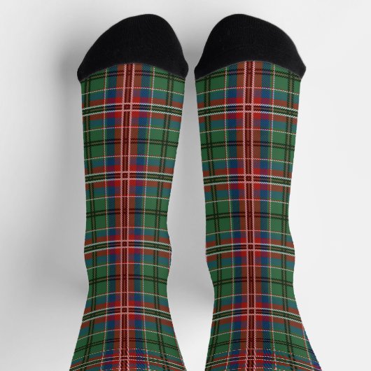 Plaid Rustic Red Green Check Tartan Sokken (Top)