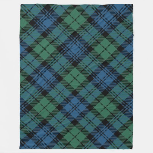 Plaid Rustiek Blauw Groen Campbell Tartan Fleece Deken (Voorkant)