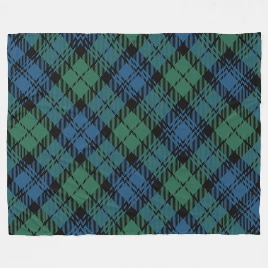 Plaid Rustiek Blauw Groen Campbell Tartan Fleece Deken (Voorkant (Horizontaal))