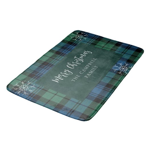 Plaid Rustiek Elegant Script Campbell Tartan Badmat (Gekanteld)