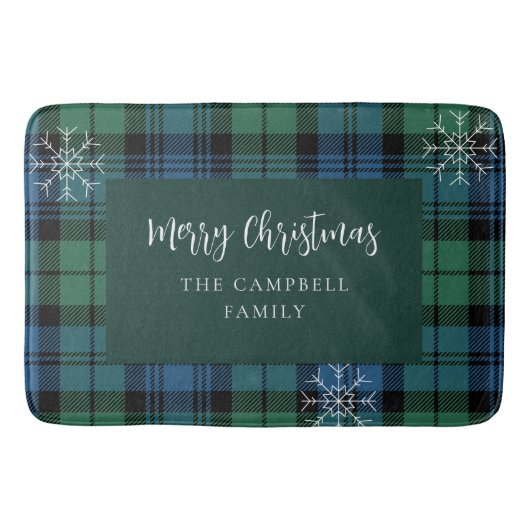 Plaid Rustiek Elegant Script Campbell Tartan Badmat (Voorkant)
