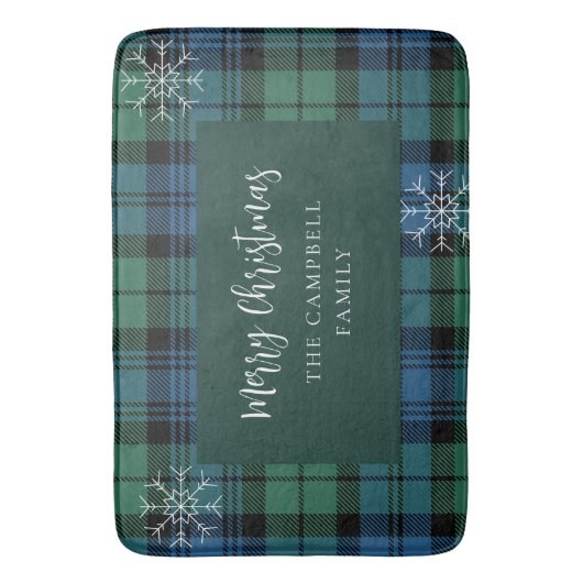 Plaid Rustiek Elegant Script Campbell Tartan Badmat (Voorkant Verticaal)