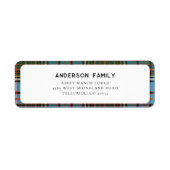Plaid Rustiek Elegant Tartan Retouradres Etiket (Voorkant)