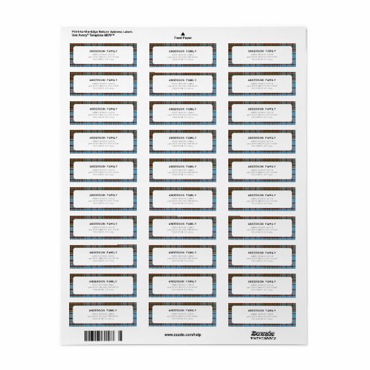 Plaid Rustiek Elegant Tartan Retouradres Etiket (Full Sheet)