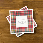 Plaid Rustiek Rood Check Vrijgezellenfeest Papier Servet