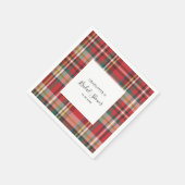 Plaid Rustiek Rood Check Vrijgezellenfeest Papier Servet (Hoek)