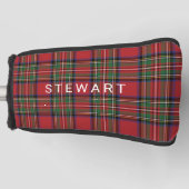 Plaid Rustiek Rood en Groen Stewart Tartan Custom Golfheadcover (Voorkant)