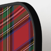 Plaid Rustiek Rood en Groen Stewart Tartan Custom Pickleball Paddle (Links Detail)