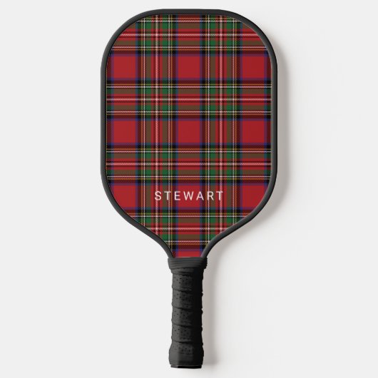 Plaid Rustiek Rood en Groen Stewart Tartan Custom Pickleball Paddle (Achterkant)