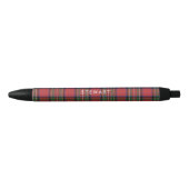 Plaid Rustiek Rood en Groen Stewart Tartan Zwarte Inkt Pen (Voorkant)