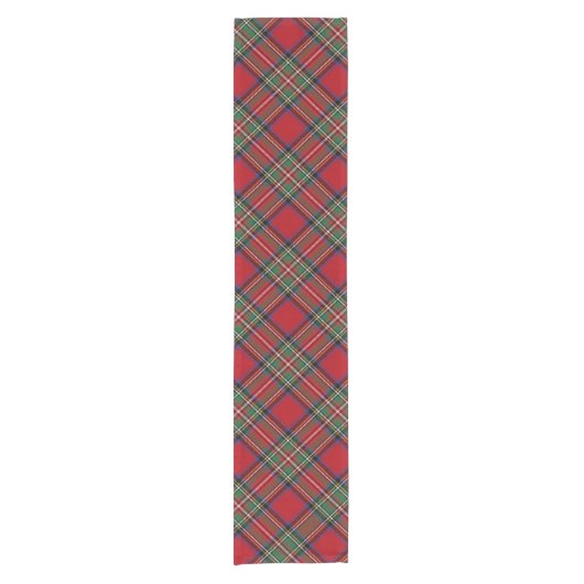 Plaid Rustiek Rood Groen Check Tartan Korte Tafelloper (Voorkant)