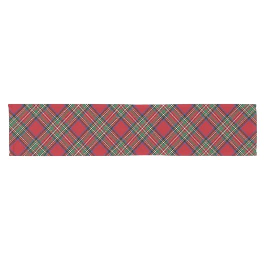 Plaid Rustiek Rood Groen Check Tartan Korte Tafelloper (Horizontaal)