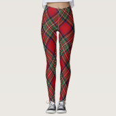 Plaid Rustiek Rood Groen Classic Stewart Tartan Leggings (Voorkant)