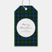 Plaid Rustiek Script Campbell Militair Tartan Cadeaulabel (Voorkant)