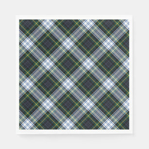 Plaid rustieke clan Gordon wit groen tartanpapier Servet