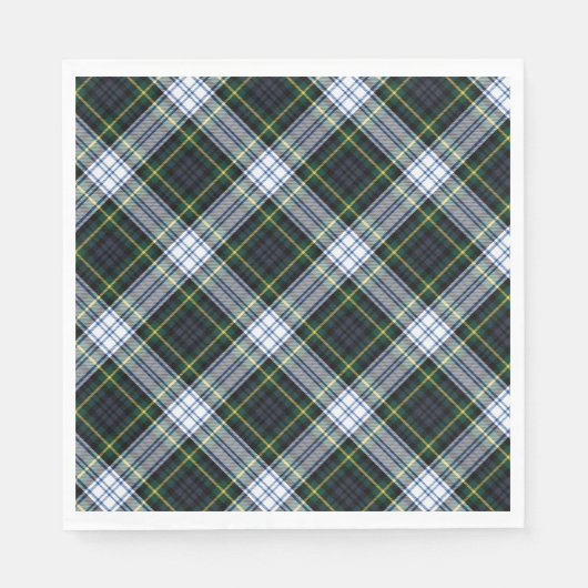 Plaid rustieke clan Gordon wit groen tartanpapier Servet (Voorkant)