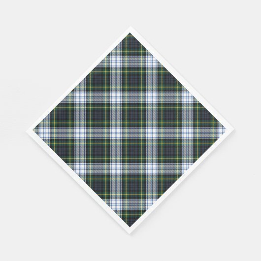 Plaid rustieke clan Gordon wit groen tartanpapier Servet (Hoek)