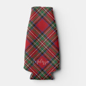 Plaid Rustieke Classic Stewart Tartan Gepersonalis Flesjeskoeler (Voorkant)