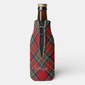Plaid Rustieke Classic Stewart Tartan Gepersonalis Flesjeskoeler (Fles Achterkant)