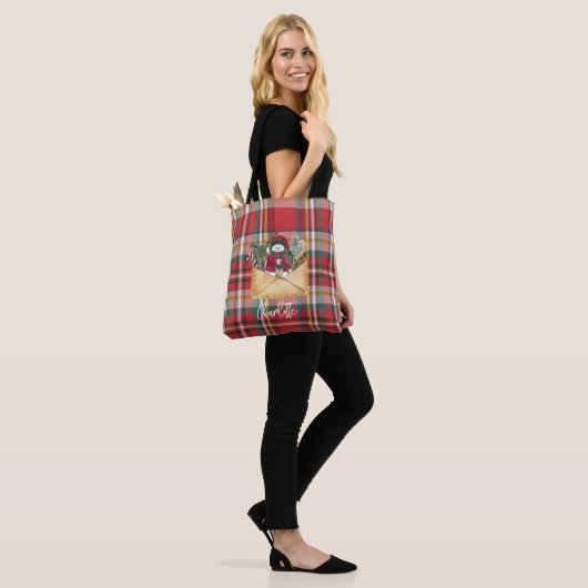 Plaid Rustieke Feestdagen Gepersonaliseerd Schatti Tote Bag