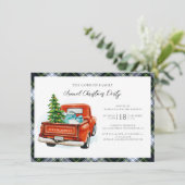 Plaid Rustieke Gordon Tartan Kerstvakantie feestje Kaart (Staand voorkant)