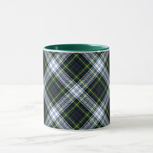 Plaid Rustieke Groene Witte Clan Gordon Tartan Mok (Midden)