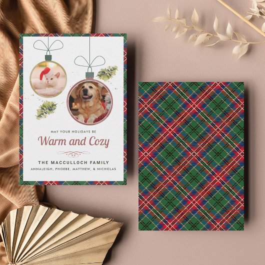 Plaid Rustieke Huisdier Foto MacCulloch Tartan Ker Feestdagenkaart