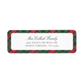 Plaid rustieke Tartan rood retouradres Etiket (Voorkant)