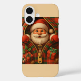 Plaid Santa Claus Christmas Design  iPhone 16 Hoesje