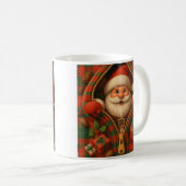 Plaid Santa Claus Christmas Design Koffiemok (Voorkant rechts)