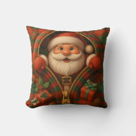 Plaid Santa Claus Christmas Design  Kussen