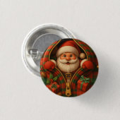 Plaid Santa Claus Christmas Design  Ronde Button 3,2 Cm (Voorkant /achterkant)