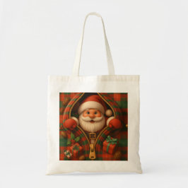 Plaid Santa Claus Christmas Design  Tote Bag