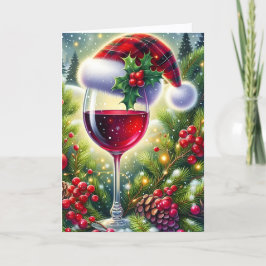 Plaid Santa Hat Holiday Spirit Christmas Feestdagen Kaart